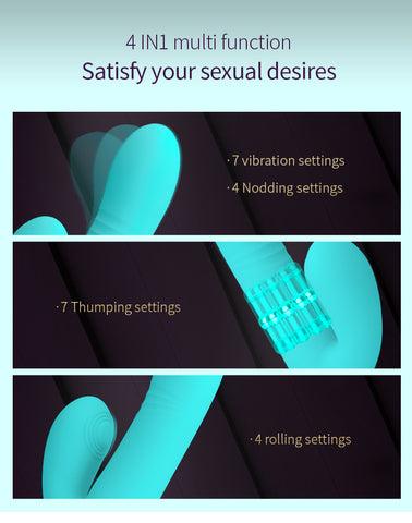 Party Up PAUL Rolling Beads Thrusting Rabbit Vibrator - Rabbit Vibrators