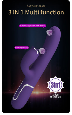 Party Up ALAN Dual Motor Vibrating Rabbit Massager - Rabbit Vibrators