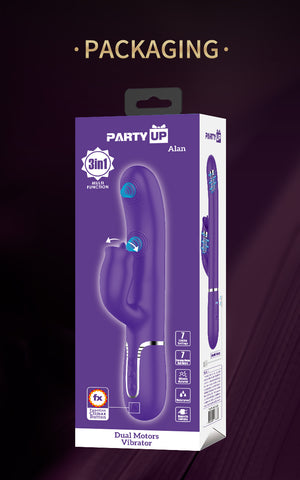 Party Up ALAN Dual Motor Vibrating Rabbit Massager - Rabbit Vibrators