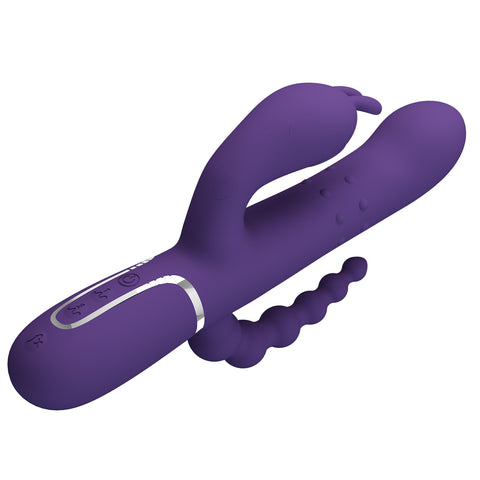Pretty Love Cammy 4 in 1 - 7 Functions Triple Rabbit Vibrator - Rabbit Vibrators