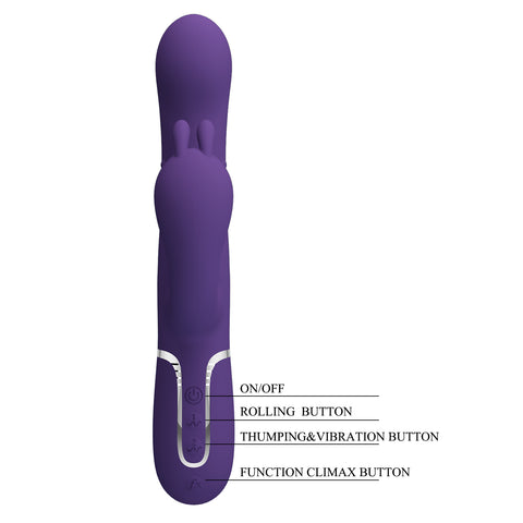 Pretty Love Cammy 4 in 1 - 7 Functions Triple Rabbit Vibrator - Rabbit Vibrators