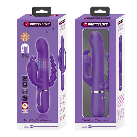 Pretty Love Cammy 4 in 1 - 7 Functions Triple Rabbit Vibrator - Rabbit Vibrators