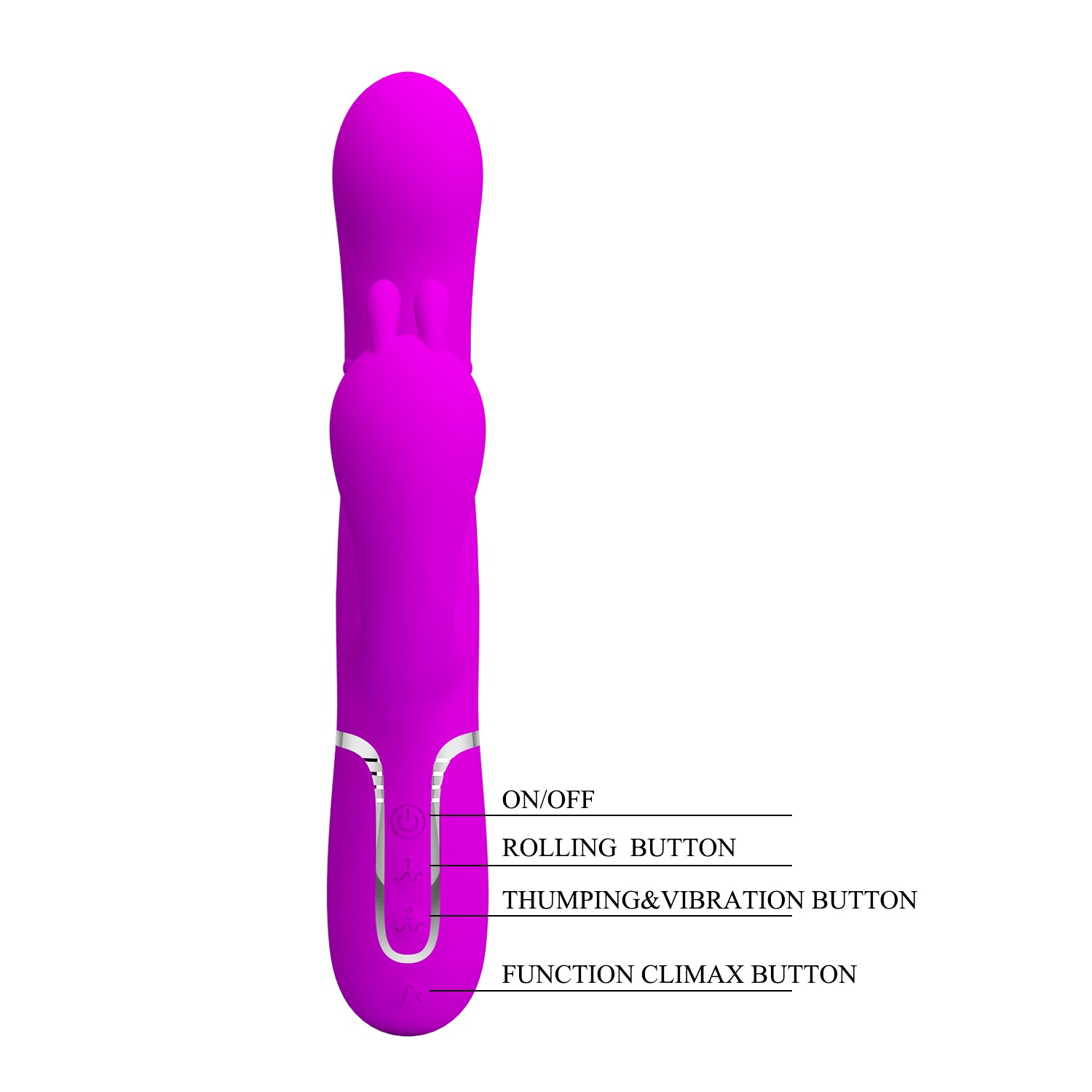 Pretty Love Cammy 4 in 1 - 7 Functions Triple Rabbit Vibrator Rabbit Vibrators
