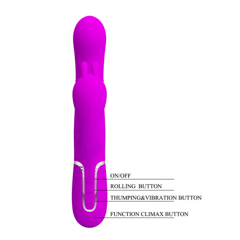 Pretty Love Cammy 4 in 1 - 7 Functions Triple Rabbit Vibrator - Rabbit Vibrators
