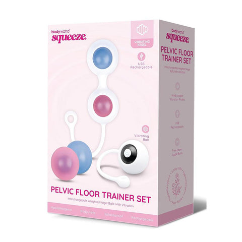 Bodywand Squeeze USB Rechargeable Weighted Vibrating Kegel Set - Love Eggs and Kegel Exercisers