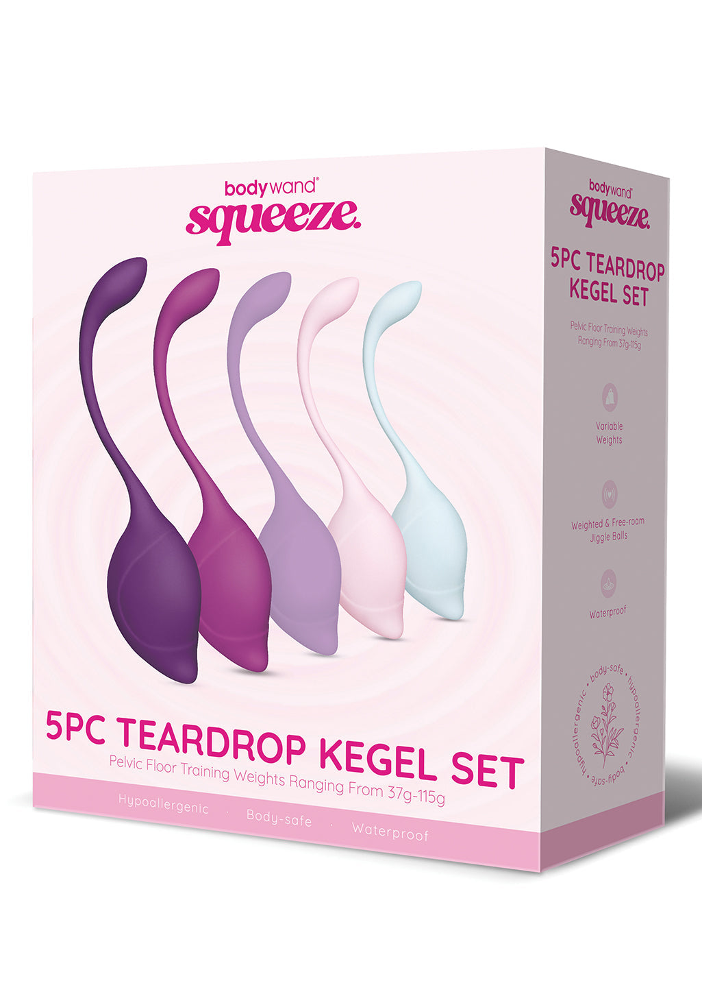 Bodywand Squeeze 5 Piece Teardrop Weighted Kegel Exerciser Set Love Eggs and Kegel Exercisers