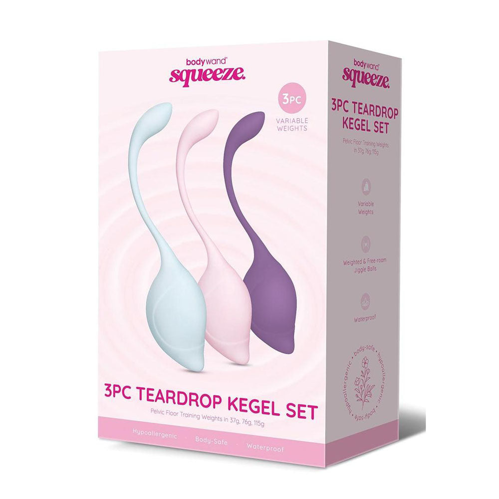 Bodywand Squeeze 3 Piece Teardrop Weighted Kegel Exerciser Set Love Eggs and Kegel Exercisers