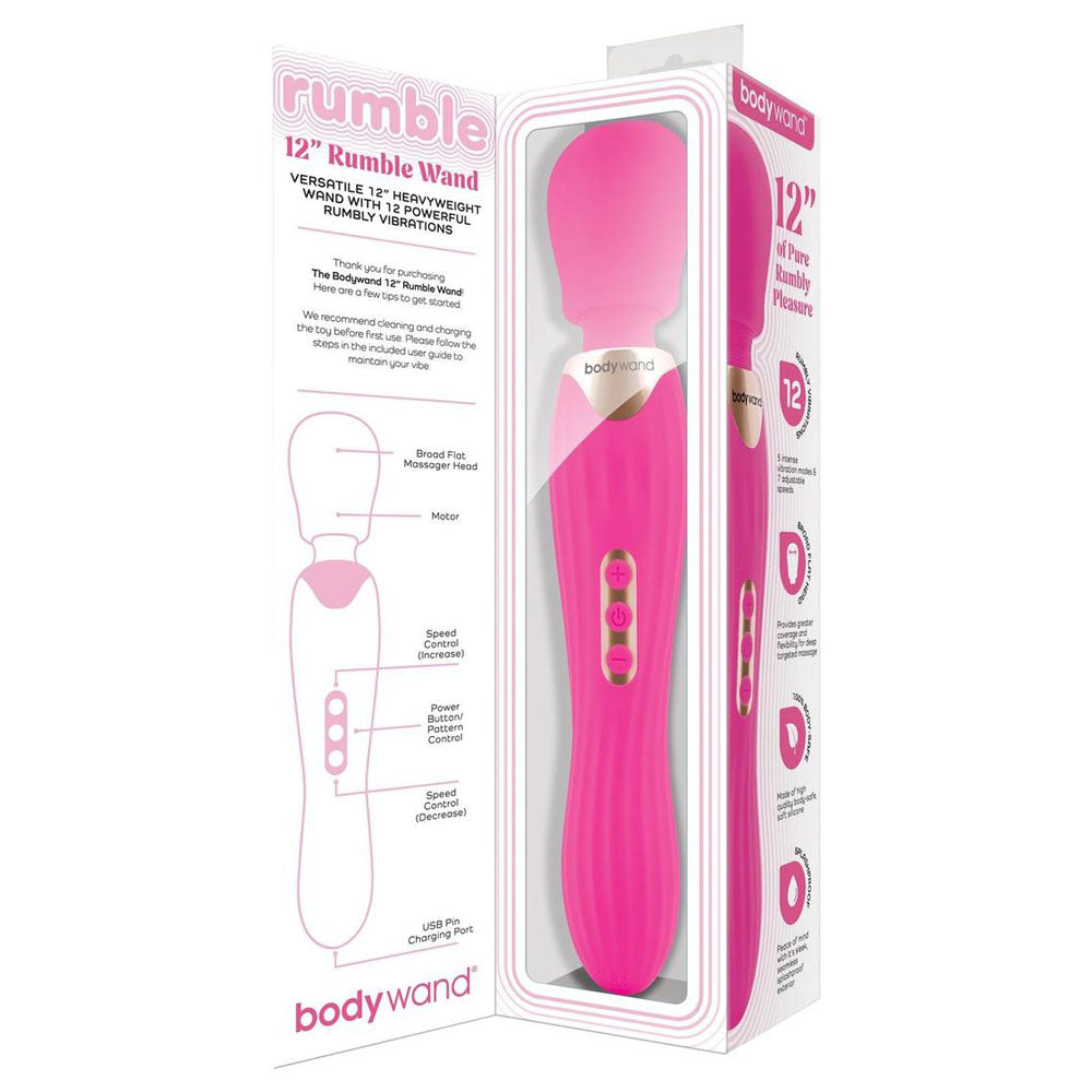 Xgen Bodywand RUMBLE Rechargeable Personal Massager Hot Pink Body Wands
