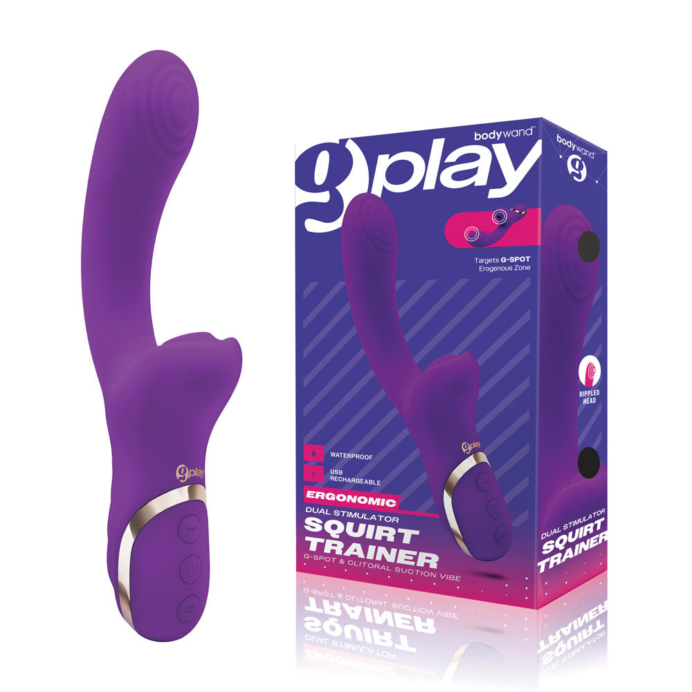 Bodywand G Play Dual Stimulator Squirt Trainer Air Pulsation Rabbit Vibrator Purple Rabbit Vibrators