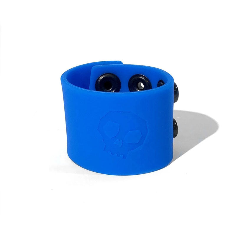C1R Releasing Boneyard Silicone Ball Strap Blue Stretchy Cock Rings
