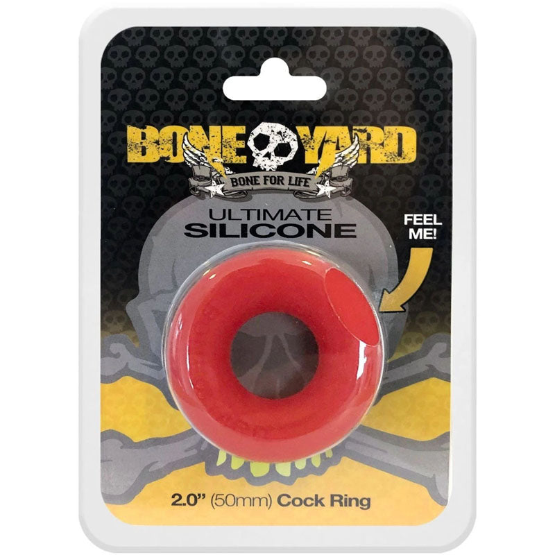 C1R Releasing Boneyard Ultimate Stretchy Silicone Cock Ring Red Stretchy Cock Rings