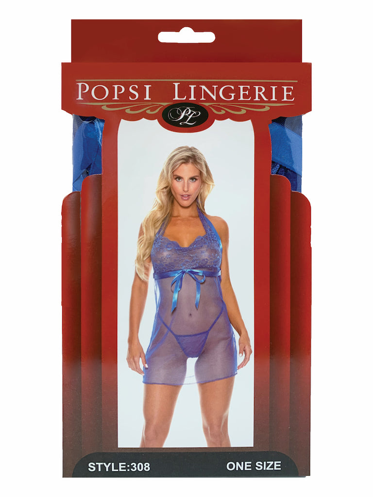 Popsi Lingerie Sexy Womens Mesh And Lace Babydolls OS - BabyDolls And Chemises