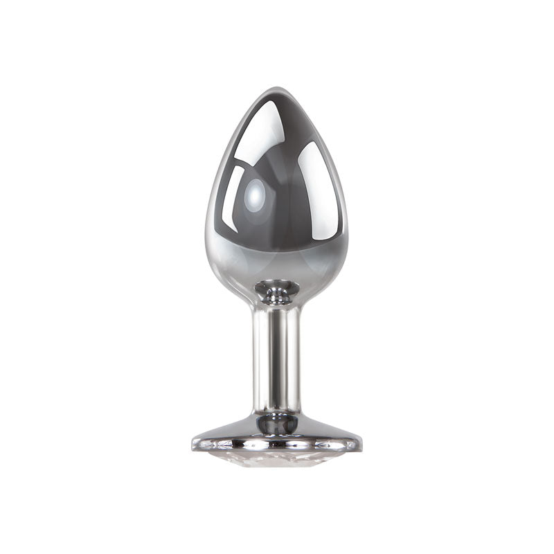 Adam and Eve Metallic Butt Plug with Clear Gem Base Butt Plugs