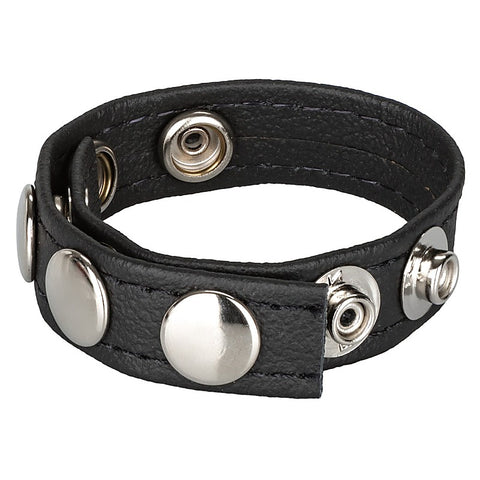 Ares Leather Multi Snap Cock Ring by California Exotics - Cock Rings