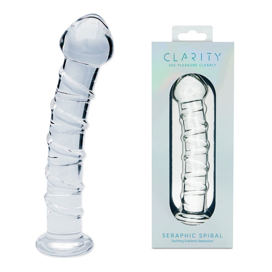Creative Conceptions Clarity Seraphic Spiral Glass Dildo Clear Glass Sex Toys