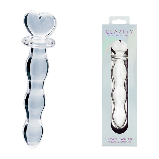 Creative Conceptions Clarity Heras Cascade Glass Dildo Glass Sex Toys