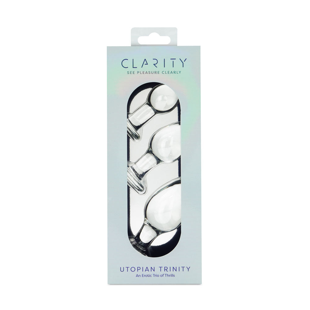 Creative Conceptions Clarity Utopian Trinity Butt Plugs Set Glass Sex Toys