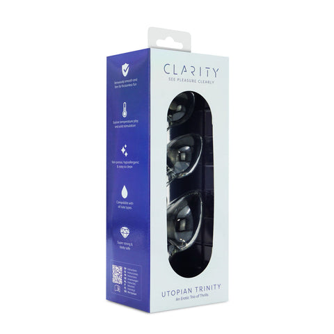 Creative Conceptions Clarity Utopian Trinity Butt Plugs Set - Glass Sex Toys