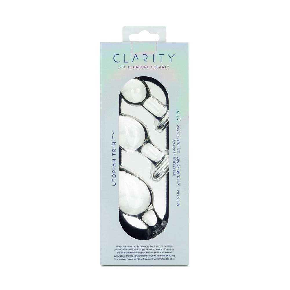 Creative Conceptions Clarity Utopian Trinity Butt Plugs Set Glass Sex Toys