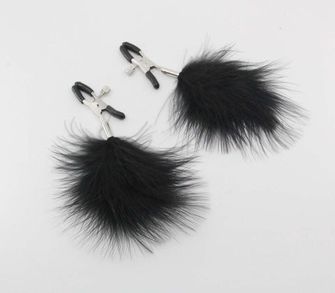 Love In Leather Womens Feather Nipple Clamps - Nipple and Clit Clamps