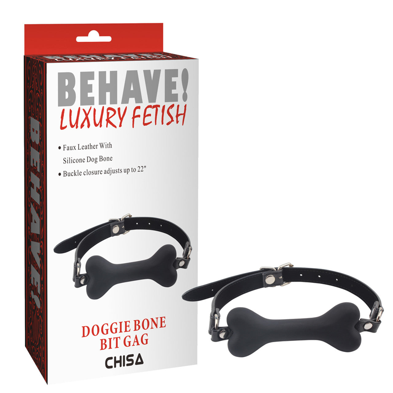 Behave Doggie Bone Adjustable BDSM Play Bit Gag Bondage Gags and Bits