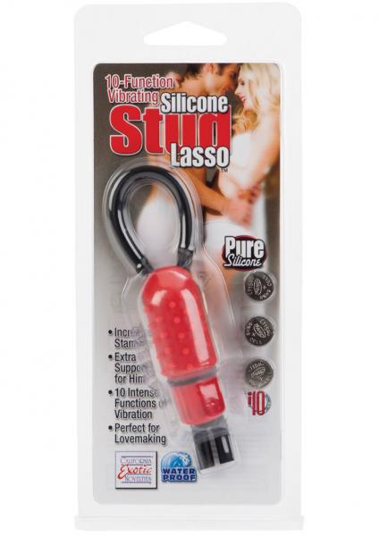 CalExotics 10 Function Vibrating Silicone Stud Lasso Ring - Cock Rings