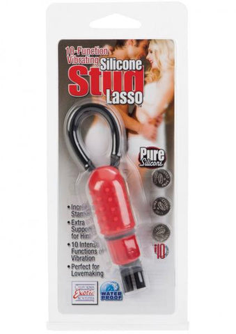 CalExotics 10 Function Vibrating Silicone Stud Lasso Ring - Cock Rings