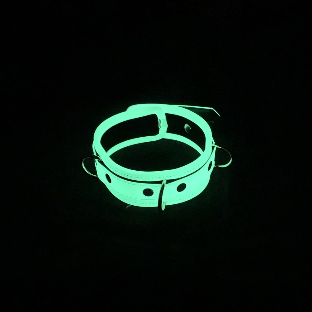 Love In Leather Glow in the Dark Collar & Lead Set Collars and Leads