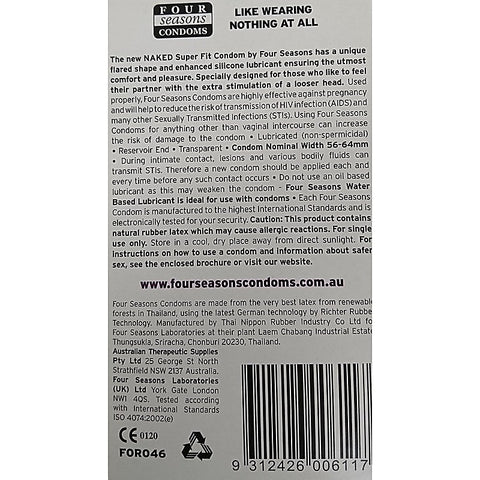 Naked Super Fit Condoms 12 pack - Condoms