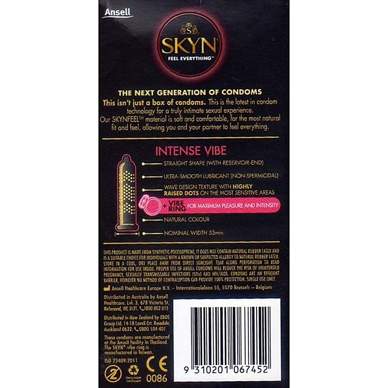 Skyn Intense Vibe Condoms by Ansell - Condoms