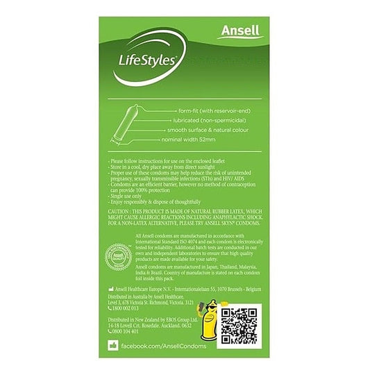 Ansell Lifestyles 12s Form Fit - Condoms