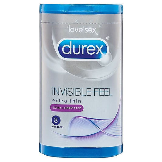 Durex Invisible Feel Condoms Extra Thin Extra Lubricated 8 Pack - Condoms