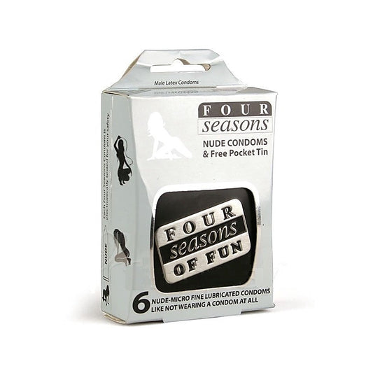 Four Seasons 6s Nude Condom in Black Collectors Tin - Condoms