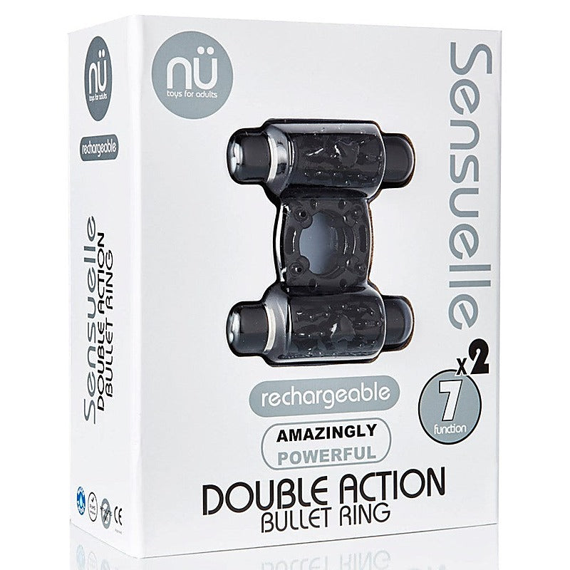 NU Sensuelle Double Action Rechargeable Bullet Ring - Cock Rings