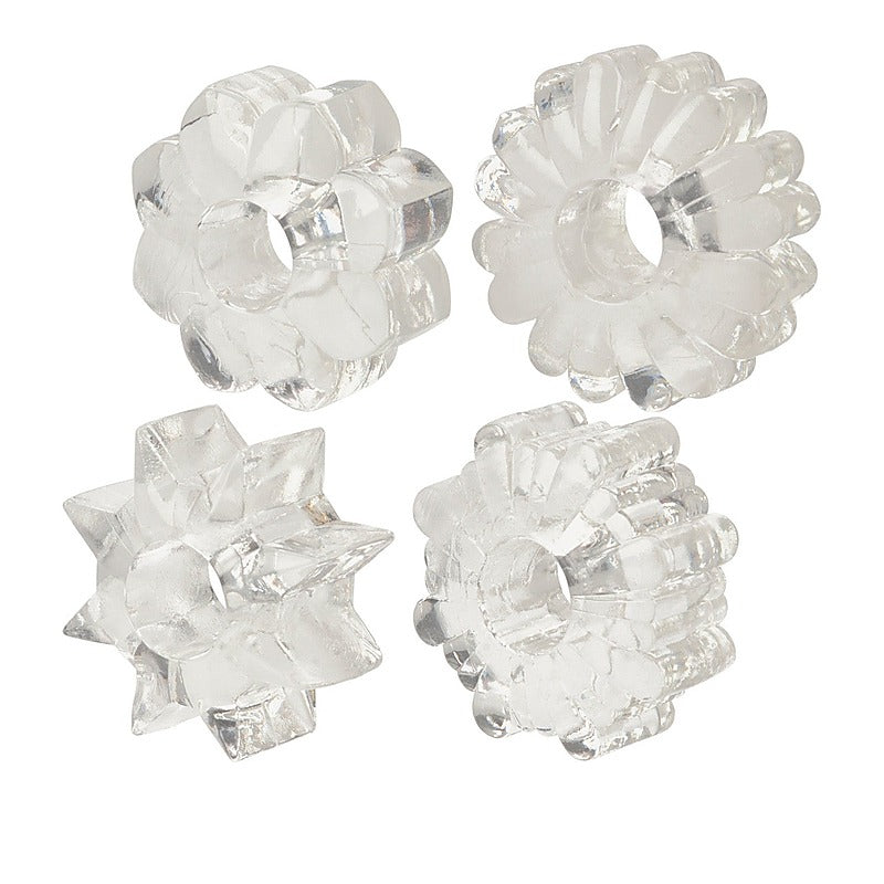 Basic Essentials Set of 4 Super Stretchy Cock Rings - Stretchy Cock Rings