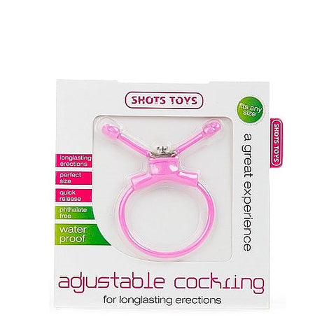 Adjustable Cock Ring in Pink by Shots Toys - Cock Rings