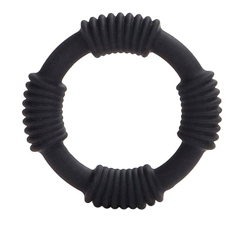 CalEoxtics Hercules Stretchy Silicone Cock Ring Black - Cock Rings