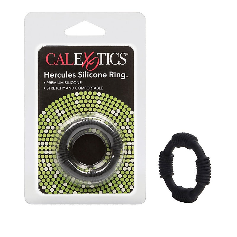 CalEoxtics Hercules Stretchy Silicone Cock Ring Black - Cock Rings
