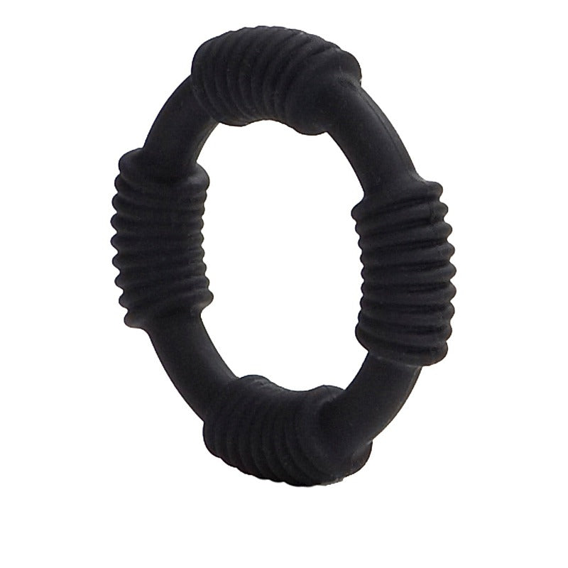 CalEoxtics Hercules Stretchy Silicone Cock Ring Black - Cock Rings