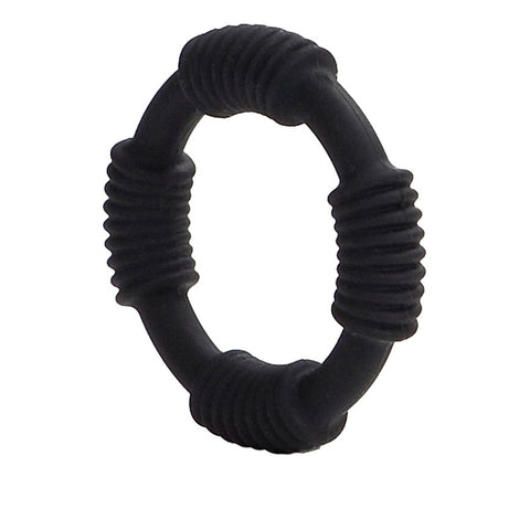CalEoxtics Hercules Stretchy Silicone Cock Ring Black - Cock Rings