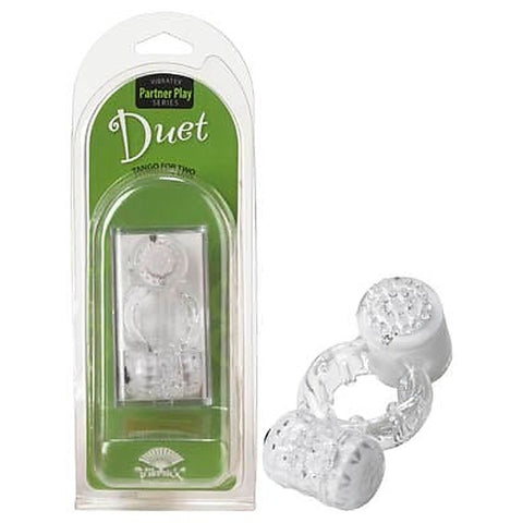 Premium Duet Cock Ring Clear by Vibratex - Cock Rings