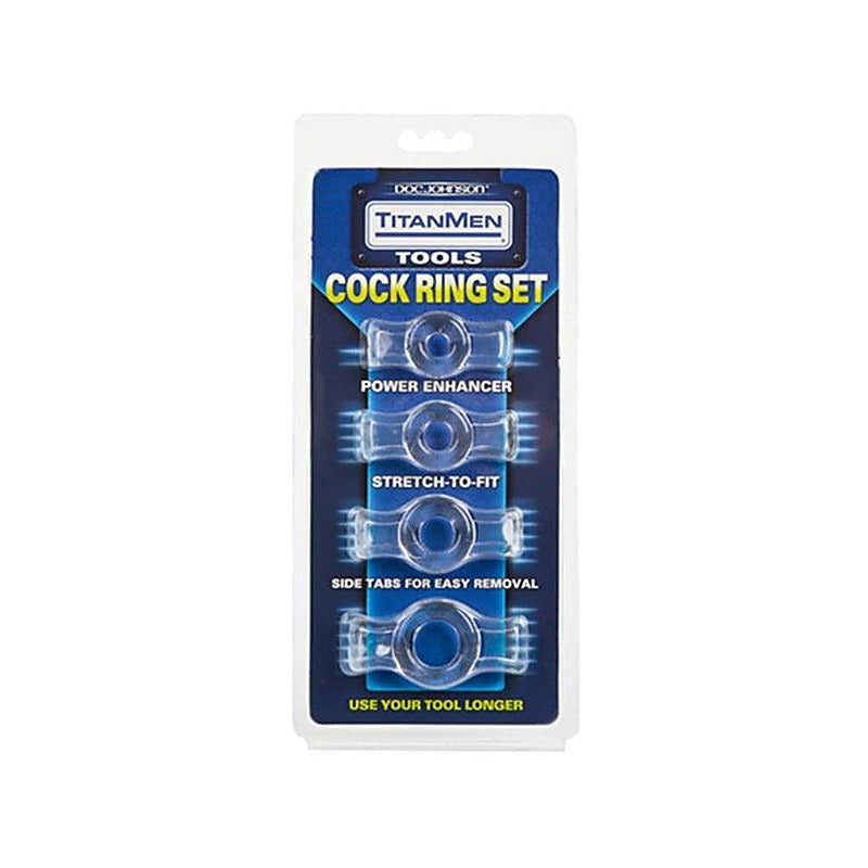 Premium TitanMen Cock Ring Set by Doc Johnson - Cock Ring Sets