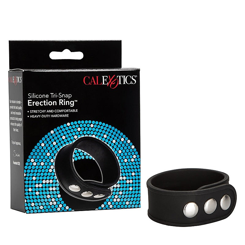 Silicone Tri-Snap Erection Enhancer Ring - Stretchy Cock Rings