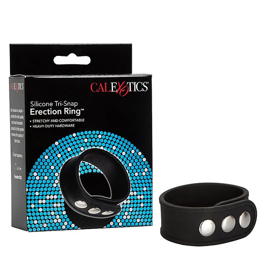 CalExotics Silicone Tri-Snap Erection Enhancer Ring - Stretchy Cock Rings