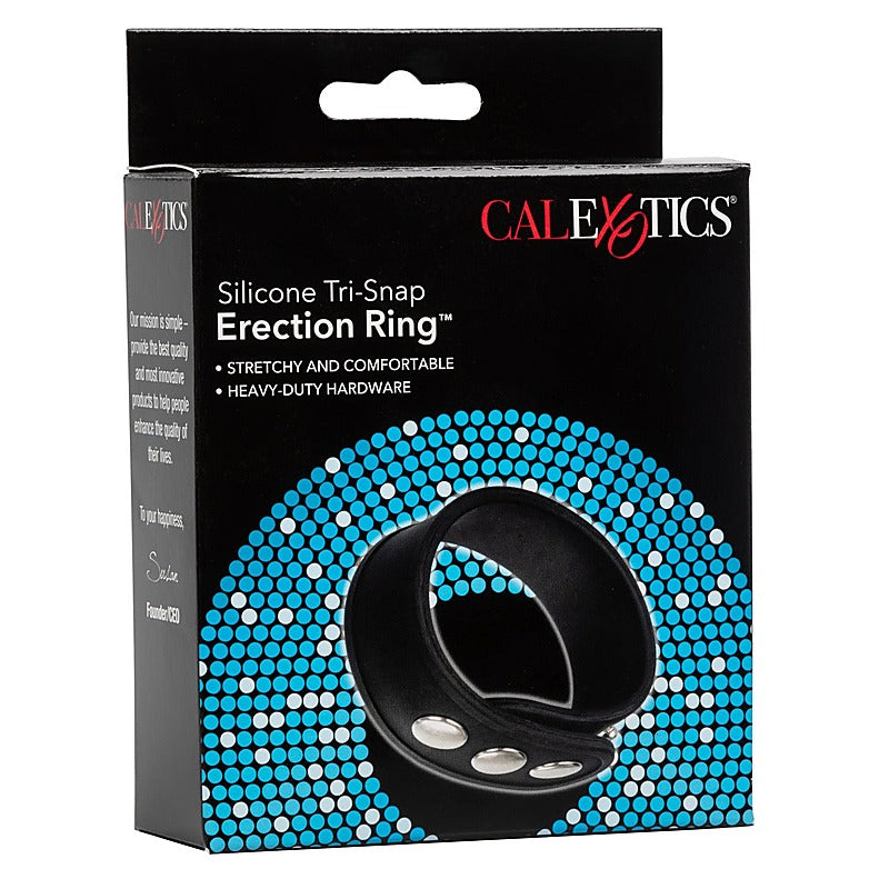 Silicone Tri-Snap Erection Enhancer Ring - Stretchy Cock Rings