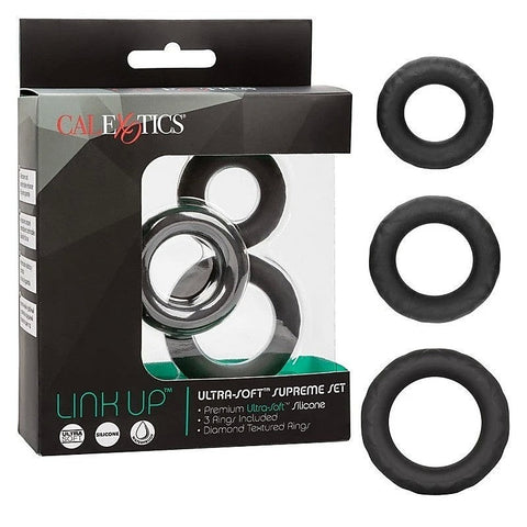 Link Up Ultra-Soft Supreme Stretchy Cock Ring Set - Ball and Cock Toys