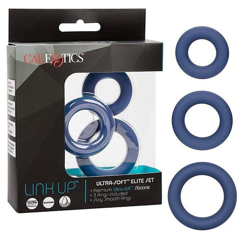 Link Up Ultra-Soft Elite Stretchy Cock Ring Set - Ball and Cock Toys