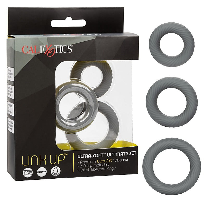 Link Up Ultra-Soft Ultimate Stretchy Male Cock Ring Set - Stretchy Cock Rings