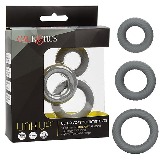 Link Up Ultra-Soft Ultimate Stretchy Male Cock Ring Set - Stretchy Cock Rings
