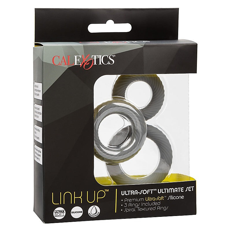 Link Up Ultra-Soft Ultimate Stretchy Male Cock Ring Set - Stretchy Cock Rings